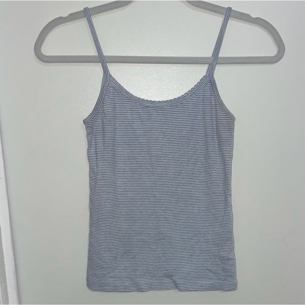 BRANDY MELVILLE STRIPED BLUE+WHITE CAMI TANK TOP O/S